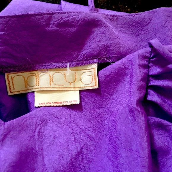 Vintage 1980s Designer PURPLE Strapless Dress - Picture 5 of 14